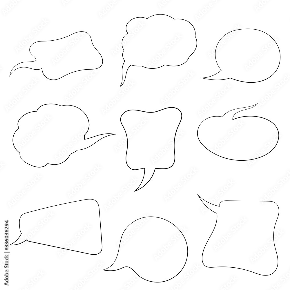 Speech bubbles. Outline icons Speech bubbles. Outline icons