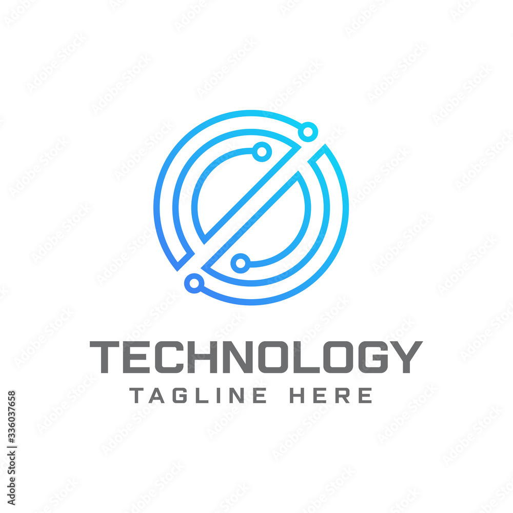 O technology logo design template vector O technology logo design template vector
