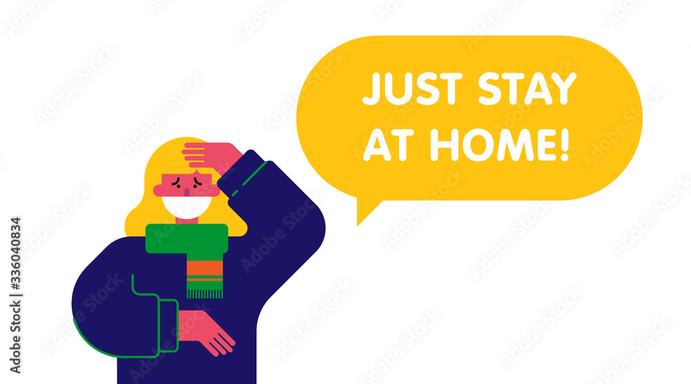 Just stay at home background illustration vector