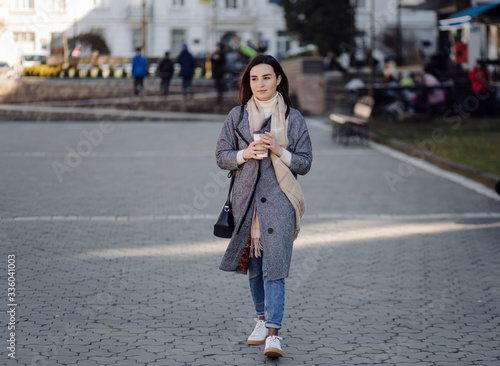 Woman portrait walking in the street © andriyyavor