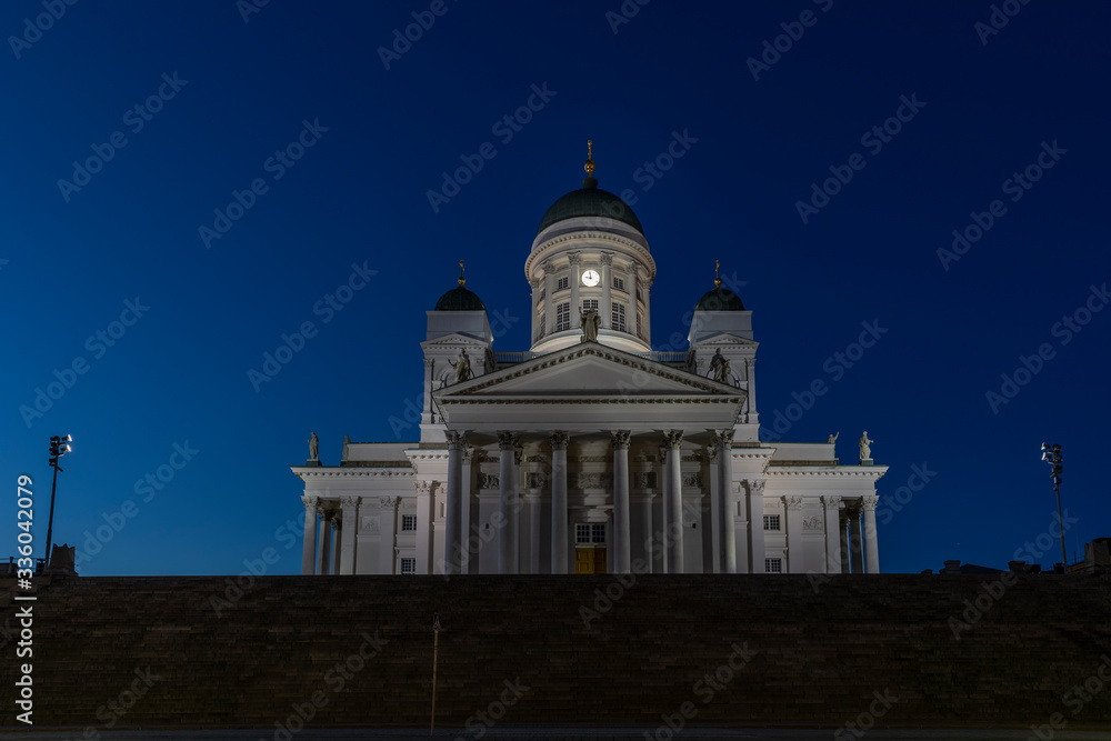 Stairs ascending to Helsinki Cathedral in Senate Square