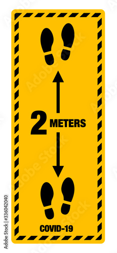 Stay 2 meters away Keep Your Distance Warning Sign Corona and COVID-19