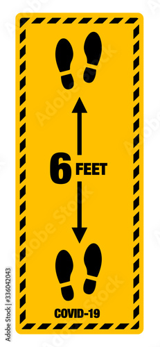 Stay 6 feet away Keep Your Distance Warning Sign Corona and COVID-19