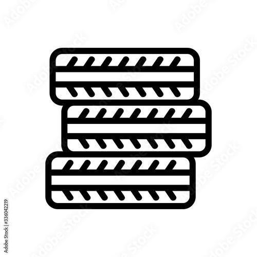 a stack of tires icon vector. a stack of tires sign. isolated contour symbol illustration