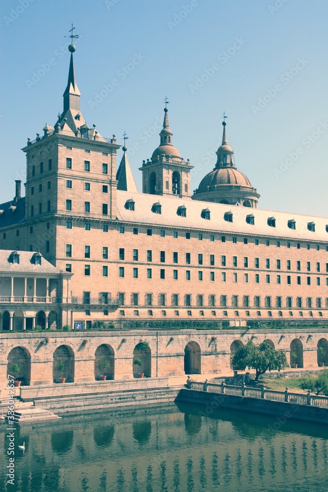 Spain - Escorial Monastery. Vintage filtered color style.