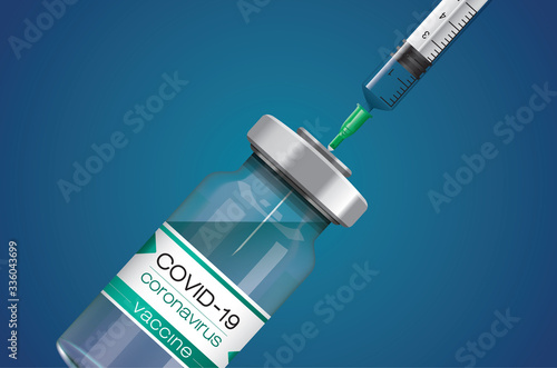 Corona vaccine vector, 3D illustration.