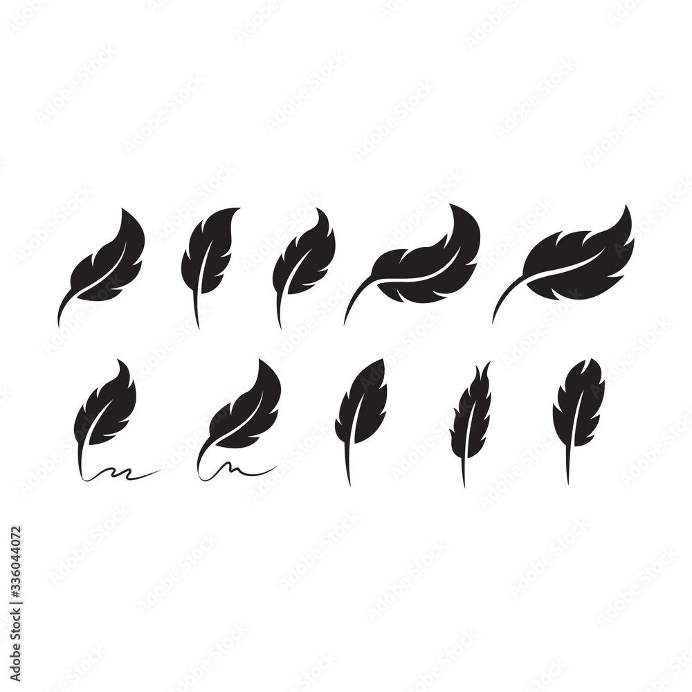 feather logo design template vector feather logo design template vector