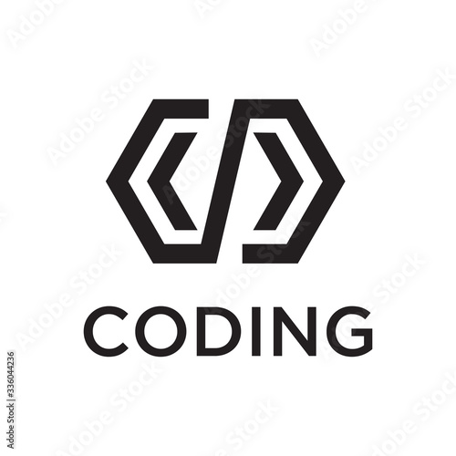coding logo design template