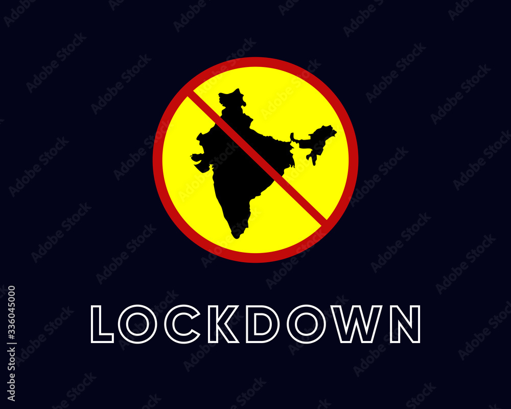 Illustration vector graphic of Sign caution of india Lockdown. Vector illustration of warning sign. Coronavirus outbreak. Warning sign of Prohibited from leaving the india country.
