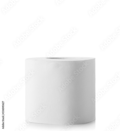 Toilet paper closeup on white background
