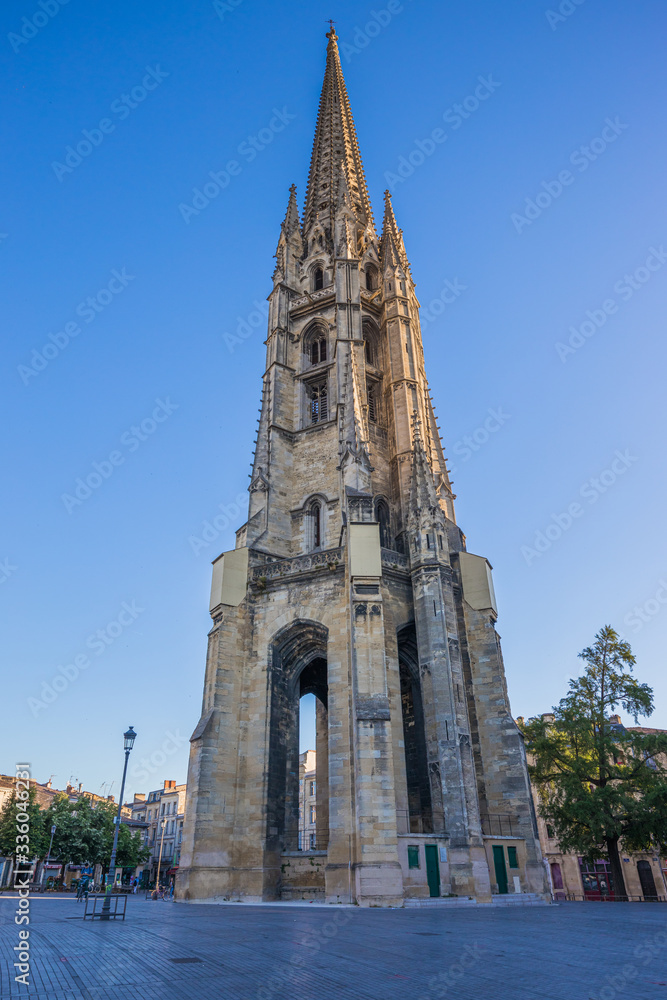 Saint-Michel famous Basicila and its spire in Bordeaux