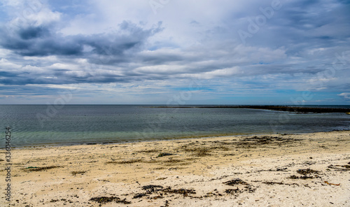 Beautiful sandy Iceland coast seascape