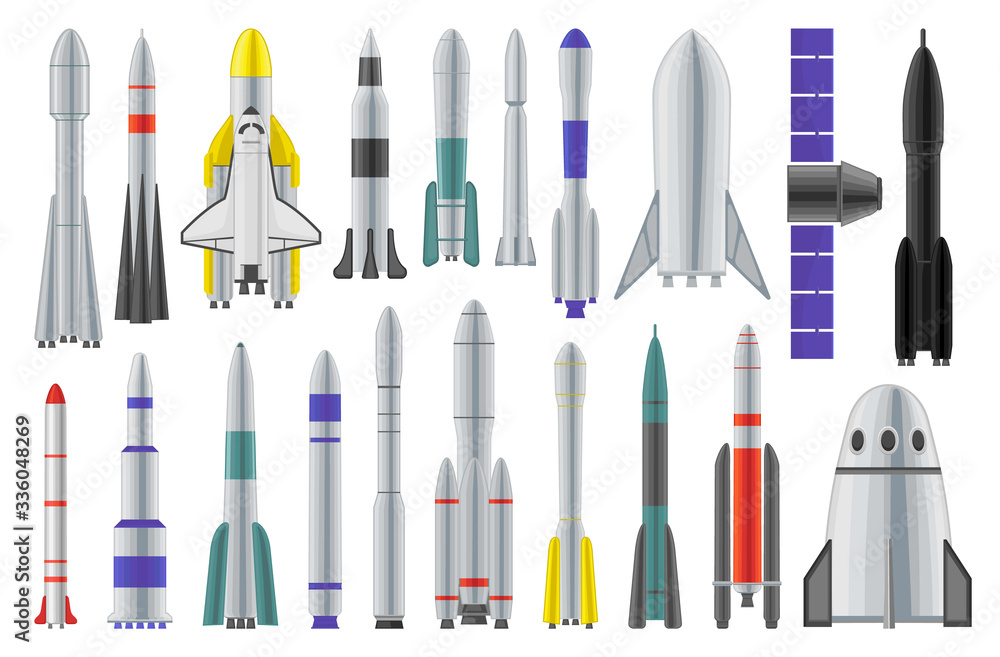 Space rocket vector cartoon set icon. Spaceship isolated cartoon set icon. Vector illustration space rocket on white background.