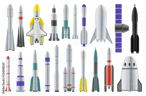 Space rocket vector cartoon set icon. Spaceship isolated cartoon set icon. Vector illustration space rocket on white background.