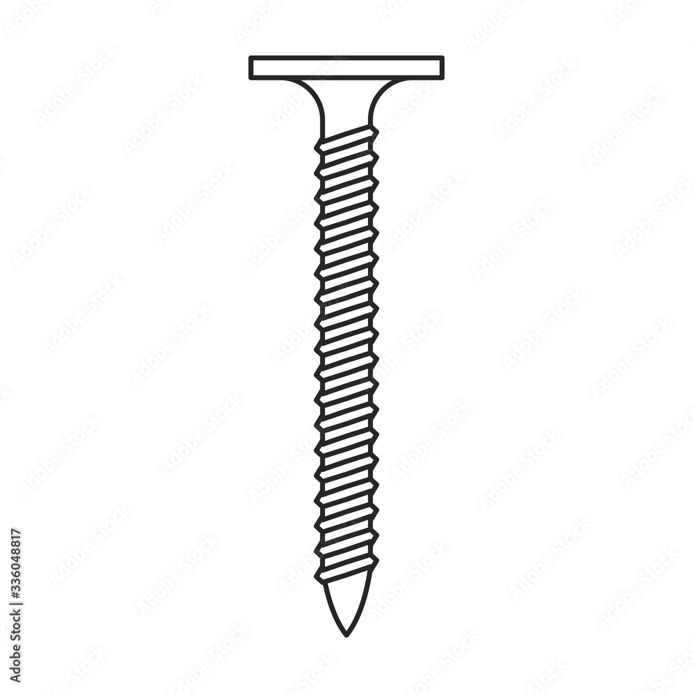 Metal screw vector icon.Outline vector icon isolated on white background metal screw. Metal screw vector icon.Outline vector icon isolated on white background metal screw.
