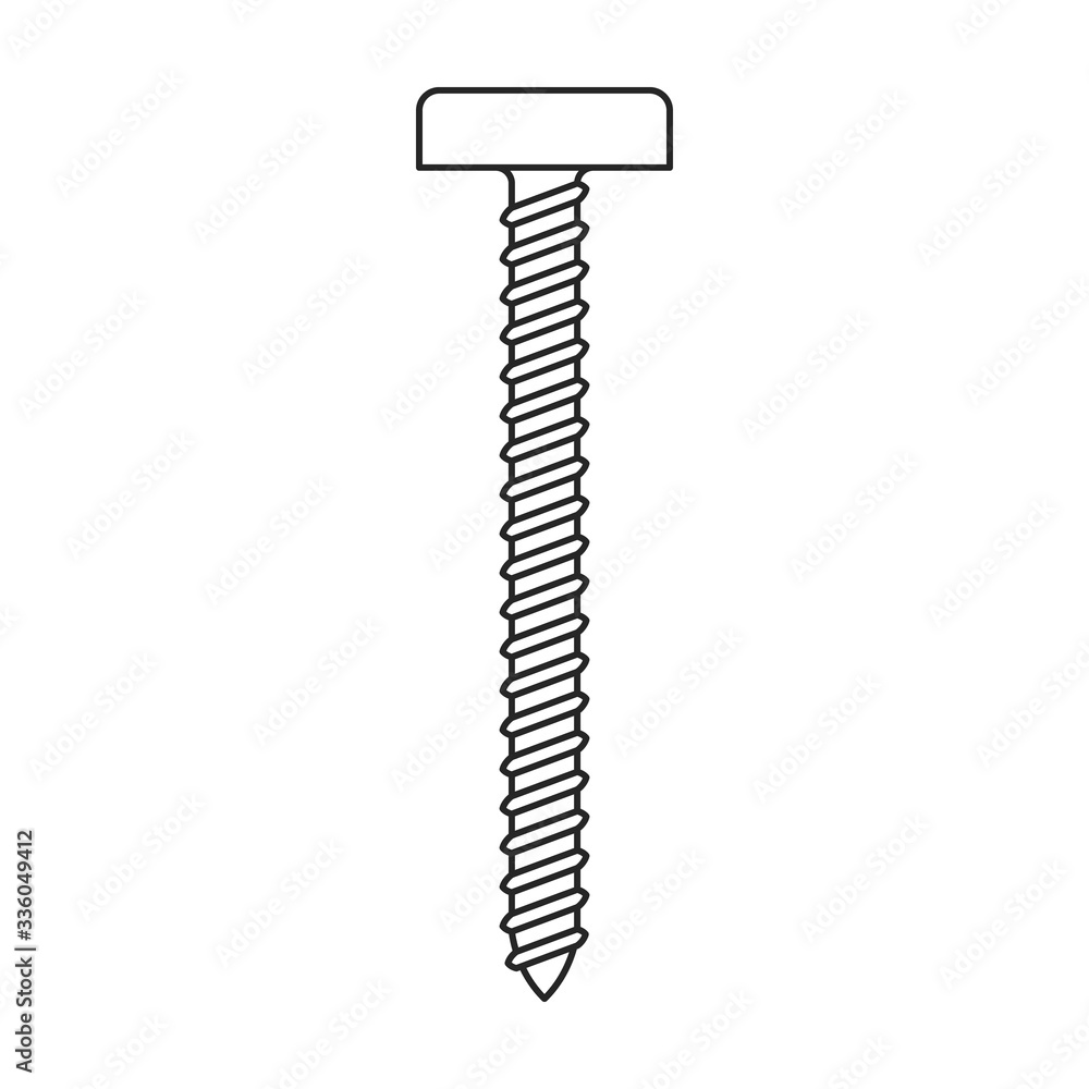 Metal screw vector icon.Outline vector icon isolated on white background metal screw. Metal screw vector icon.Outline vector icon isolated on white background metal screw.