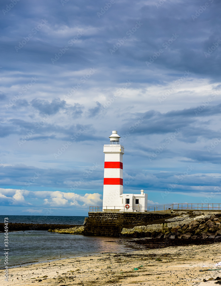 Beautiful Nordic Iceland lighthouse seascape