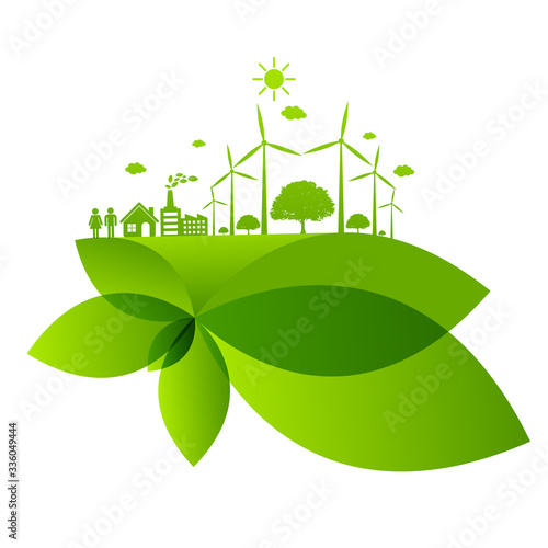 Ecology concept and Environmental ,Banner design elements for sustainable energy development, Vector illustration
