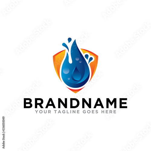 Shield abstract energy concept logo icon. Simple design on trendy logo.