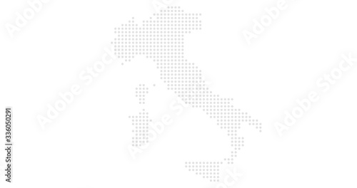Italy country map backgraund made from halftone dot pattern, Vector illustration isolated on white background