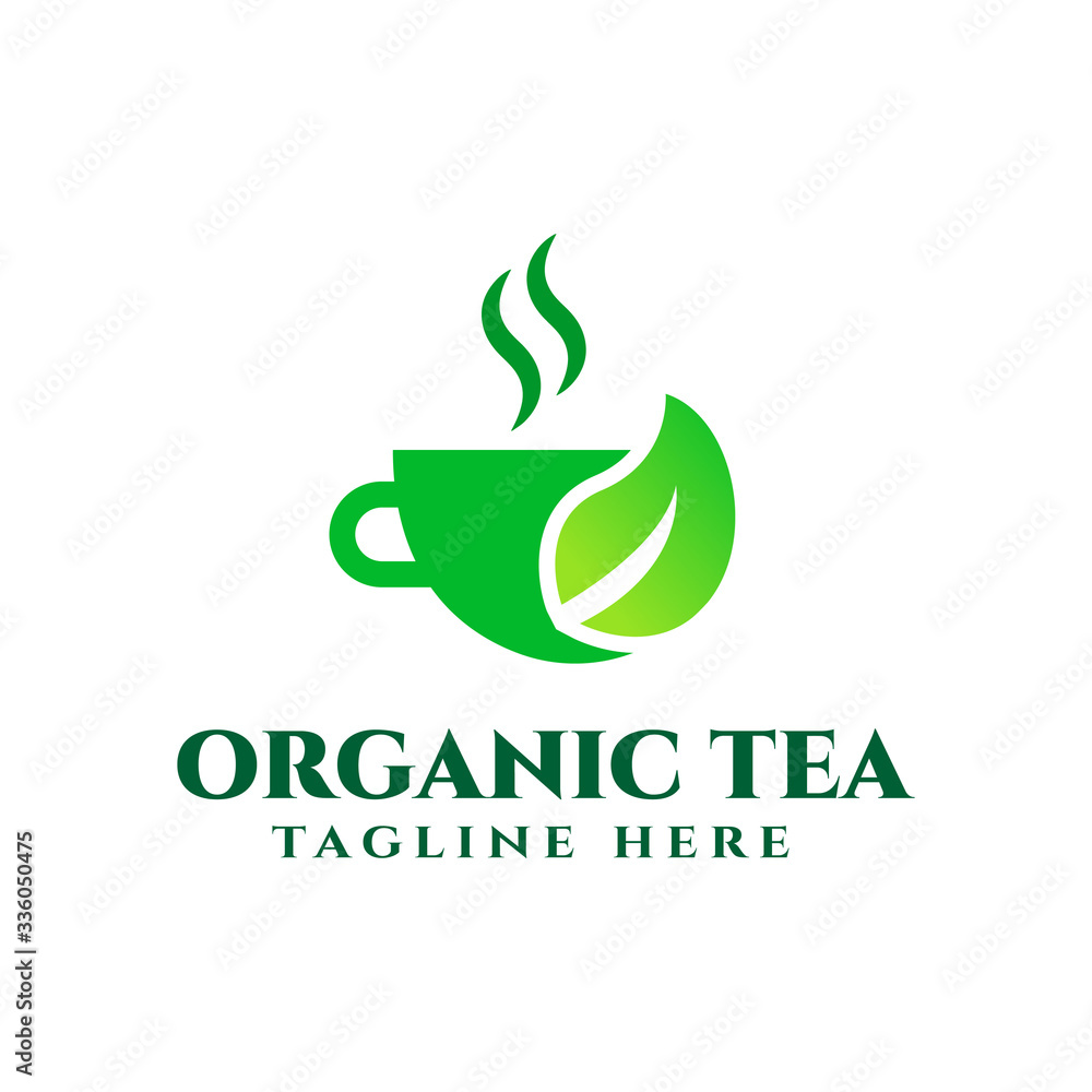 organic tea logo design template vector organic tea logo design template vector
