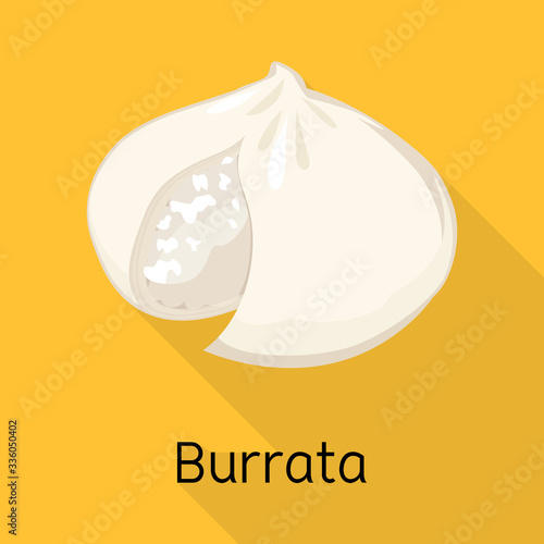 Vector design of cheese and burrata icon. Graphic of cheese and meal stock symbol for web.