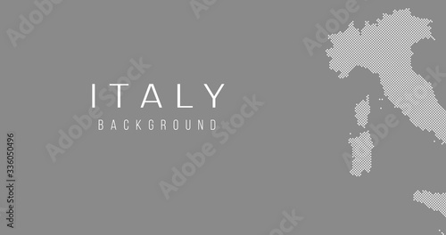 Italy country map backgraund made from halftone dot pattern, Vector illustration isolated on gray background