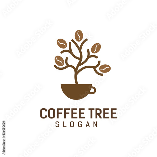coffee tree logo design template vector