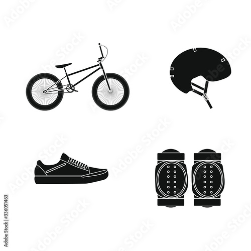 bmx bike riding objects on white background
