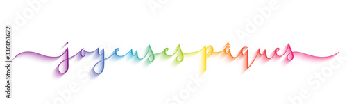Bannière calligraphique vecteur "JOYEUSES PAQUES"