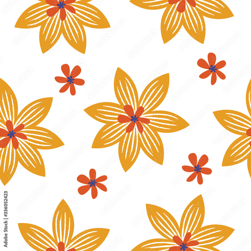 Seamless floral pattern on a white background. Vector illustration. Seamless floral pattern on a white background. Vector illustration.