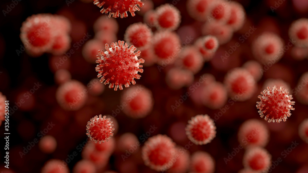 Red viruses. Abstract concept group of viruses. 3d render illustration Red viruses. Abstract concept group of viruses. 3d render illustration
