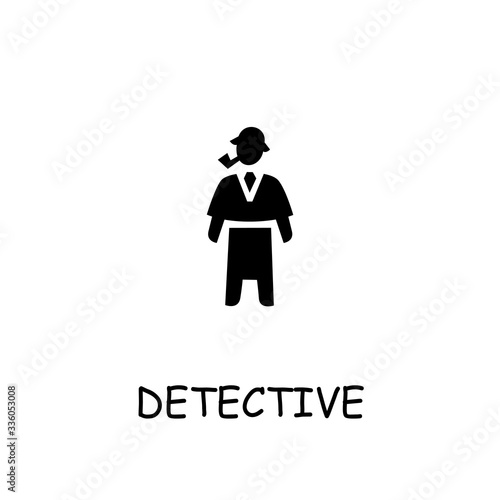 Detective flat vector icon