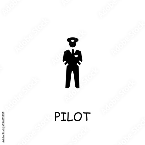 Pilot flat vector icon