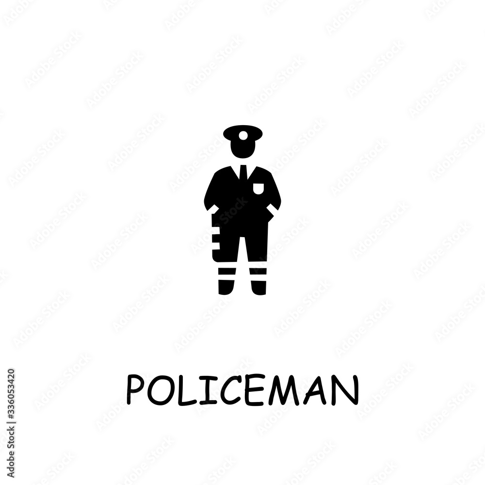 Policeman flat vector icon