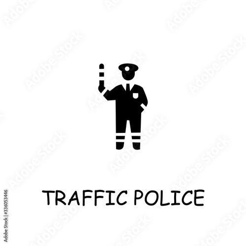 Traffic police flat vector icon