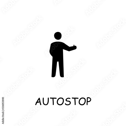 Autostop flat vector icon