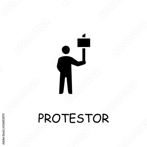 Protestor flat vector icon