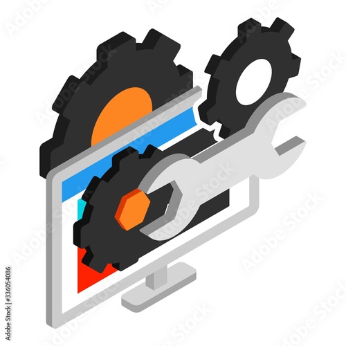 Technical support icon. Isometric illustration of technical support vector icon for web