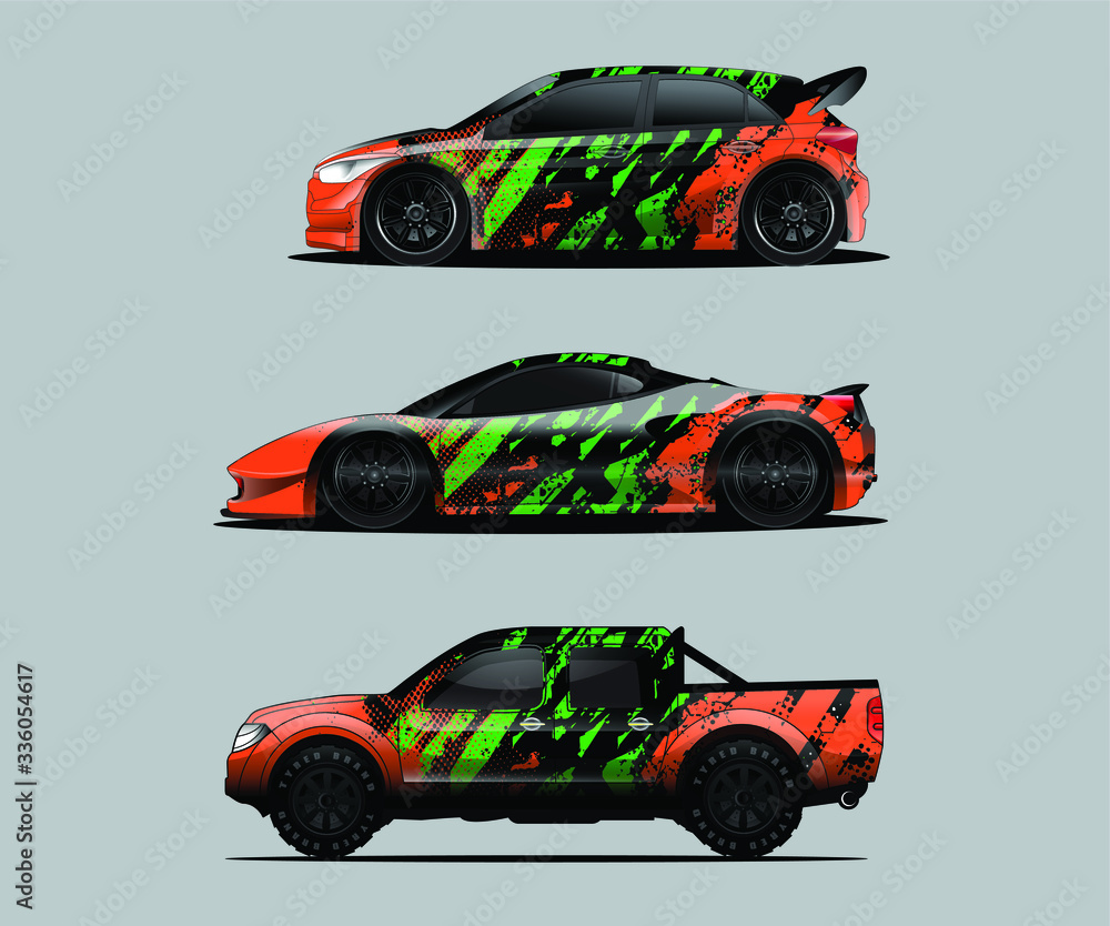 Car decal graphic wrap vector pack, abstract background Car decal graphic wrap vector pack, abstract background