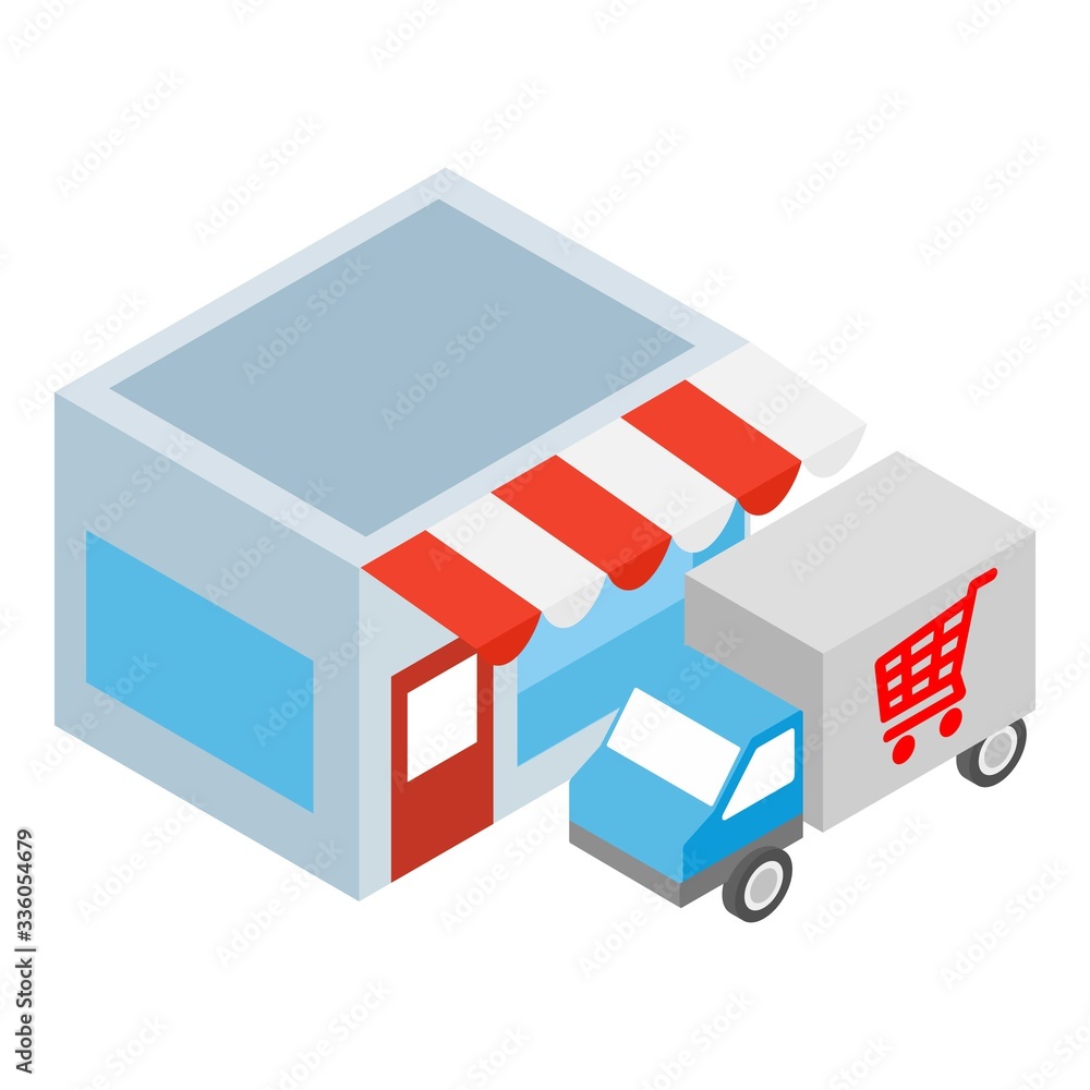 Delivery service icon. Isometric illustration of delivery service vector icon for web Delivery service icon. Isometric illustration of delivery service vector icon for web