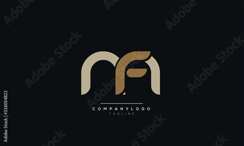 MF FM M F Letter logo alphabet monogram initial based icon design