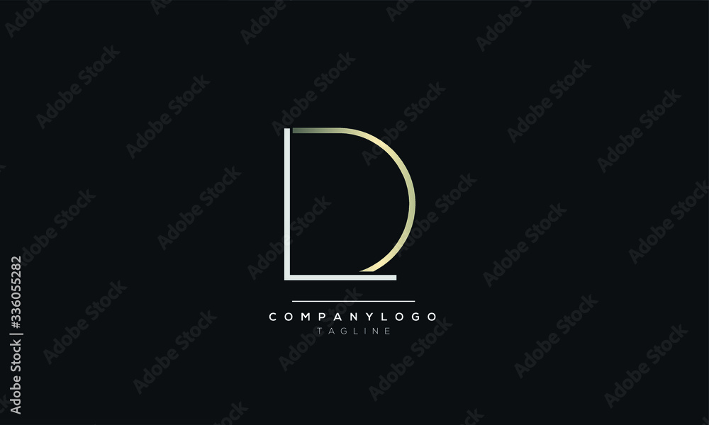 LD DL L D alphabet abstract initial letter logo design vector template - obrazy, fototapety, plakaty 