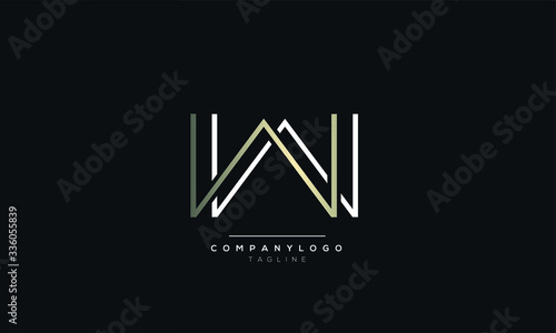 WW or MM M alphabet abstract initial letter logo design vector template