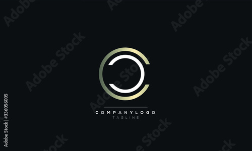 CC C alphabet abstract initial letter logo design vector template