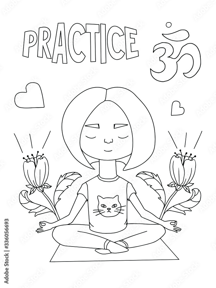 Yoga Poses Coloring Page