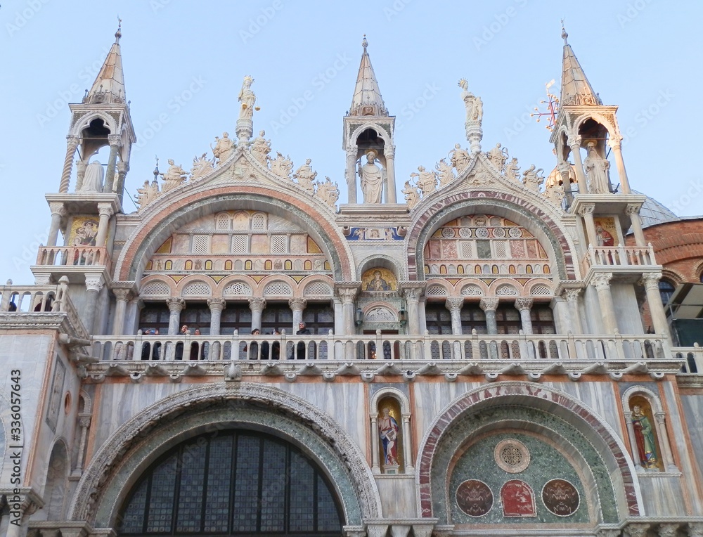 Colorful facade of Basilica di San Marco Venice 