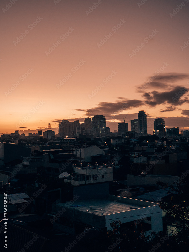 Quezon City Scape in Metro Manila, Philippines while sunrise Quezon City Scape in Metro Manila, Philippines while sunrise