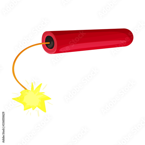 Dynamite vector icon.Cartoon vector icon isolated on white background dynamite.
