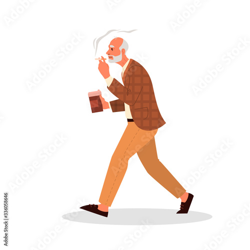 Old person smoking